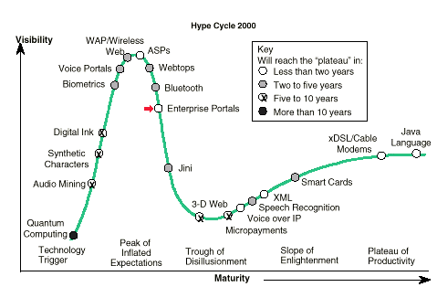 نمودار ۵. هایپ سایکل گارتنر در سال 2000