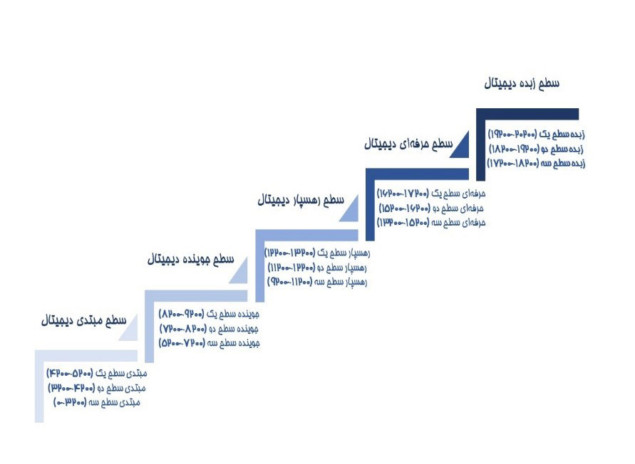 شکل 2. سطح‌بندی سازمان‌ها و ارزیابی هر یک از سطوح بر اساس مدل 20200
